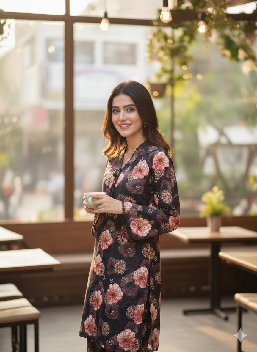 Elaf Stitched Lawn 2Piece D-007