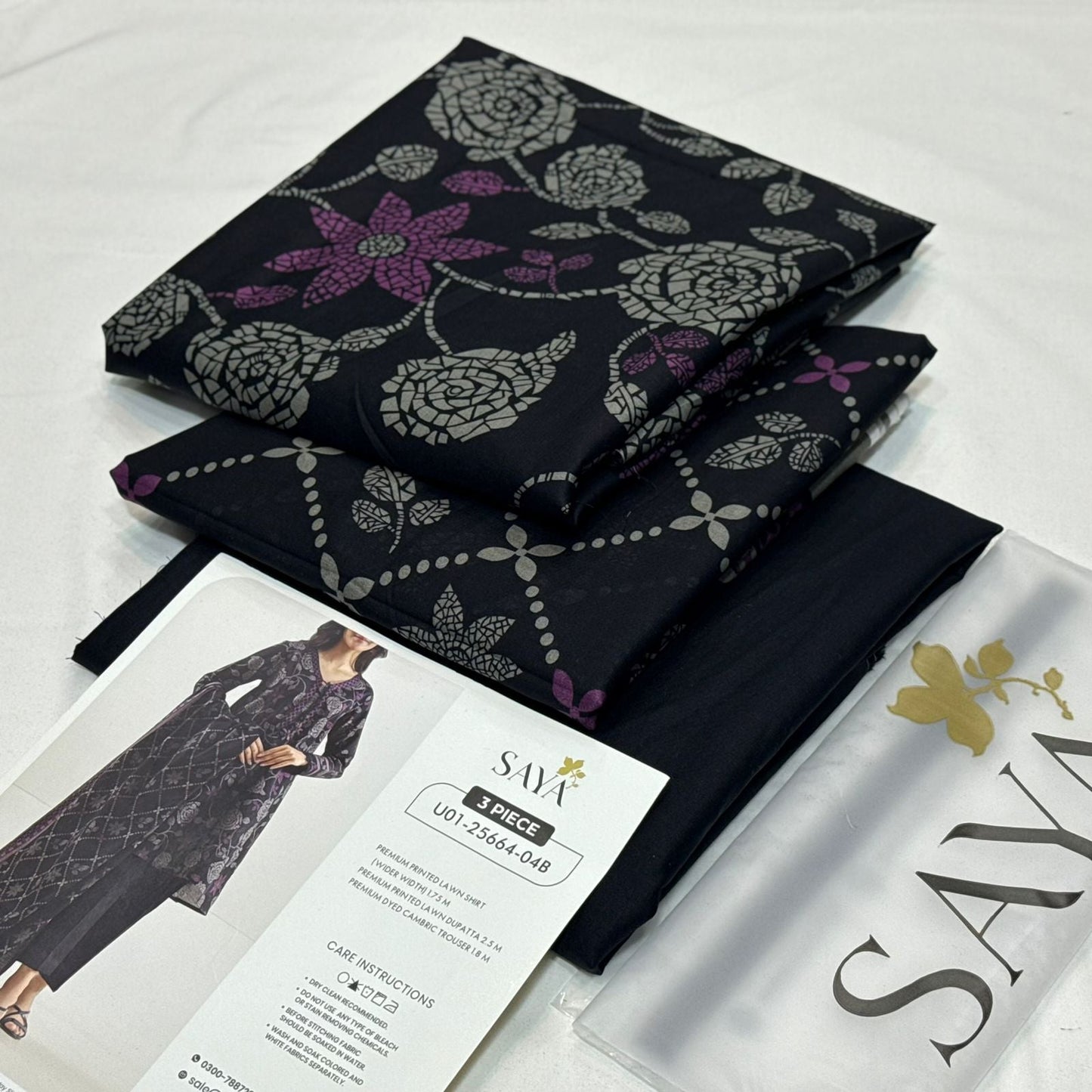 SAYA Printed Lawn 3Piece D-013