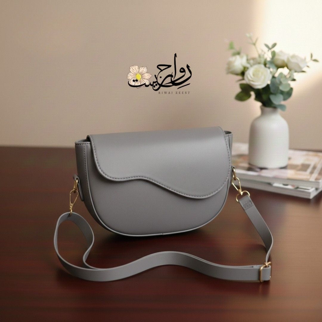 Grey Wavy Shoulder Bag