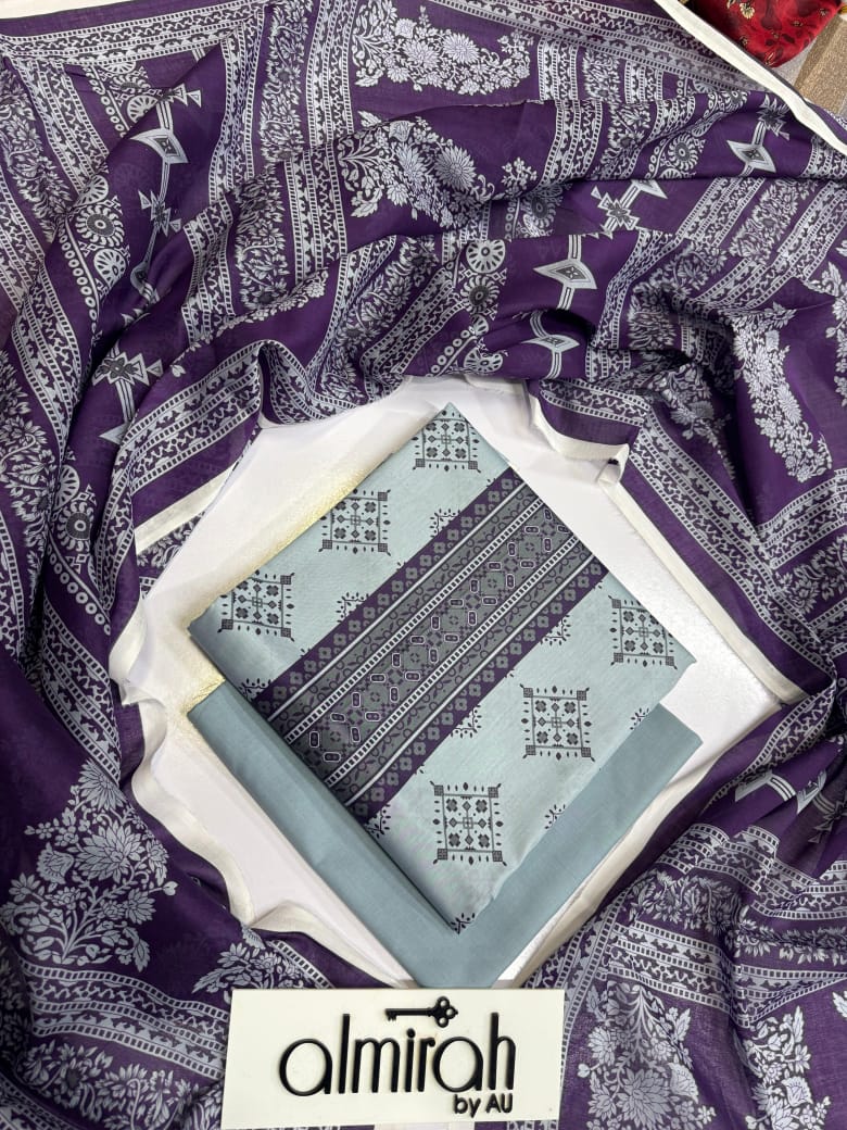 Almirah By AU Lawn Printed 3Piece D-002