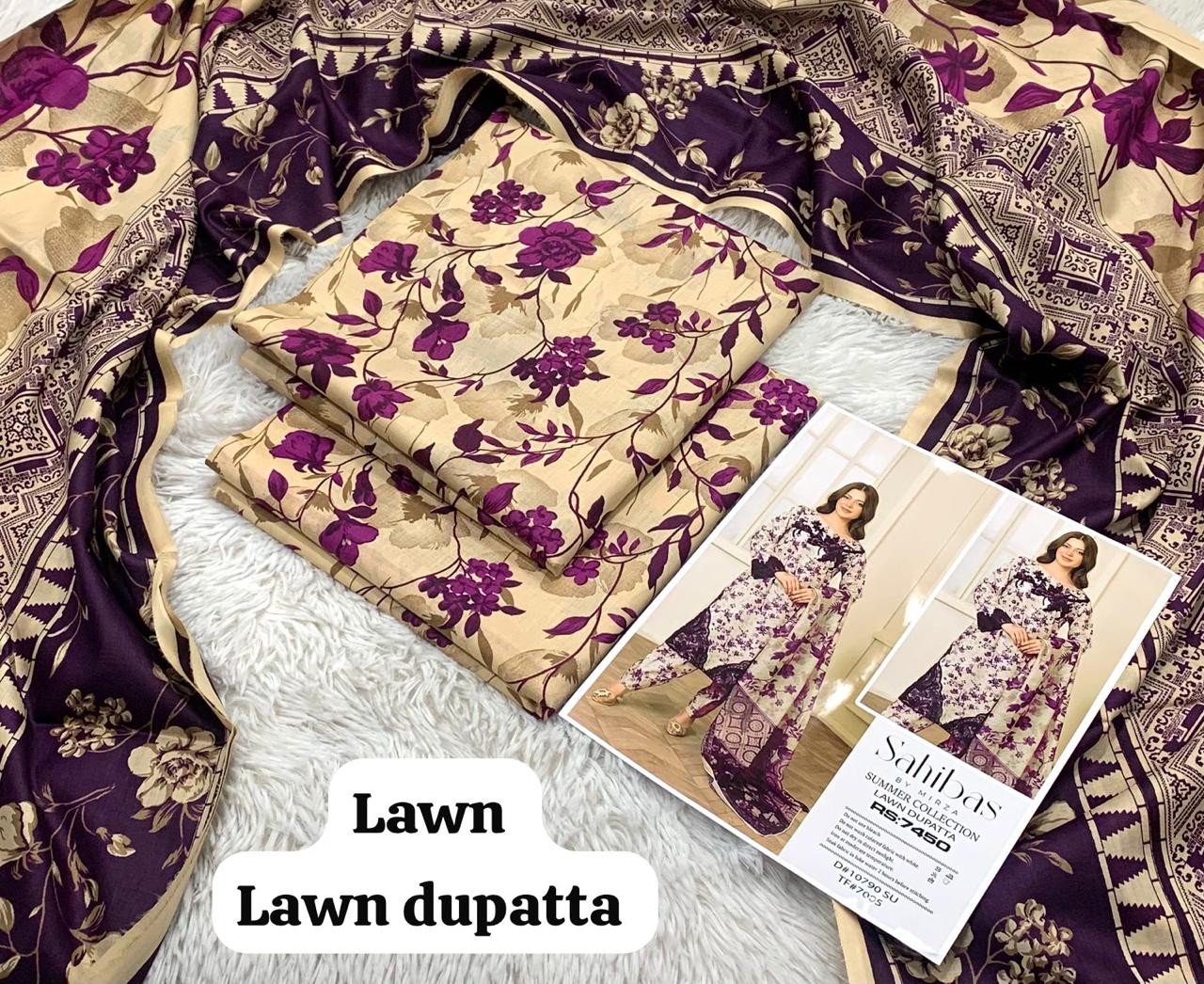 Maria B Lawn with Chiffon Dupatta D003