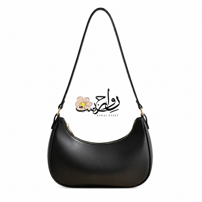 Black Moon Bag – Trendy PU Leather Shoulder Handbag | Everyday Stylish Bag