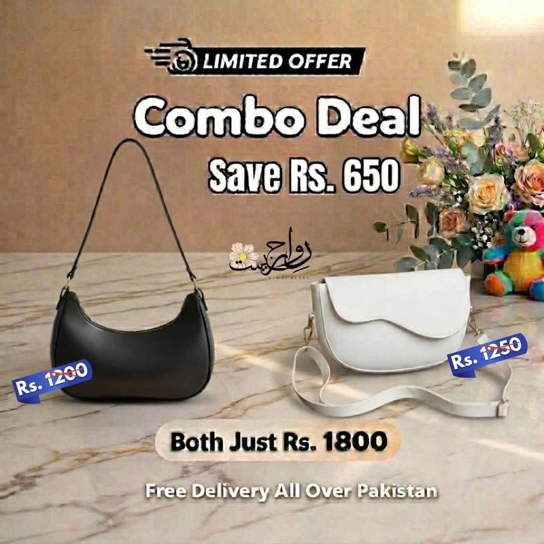 Combo Deal Trendy Moon Bag + Wave Bag for women
