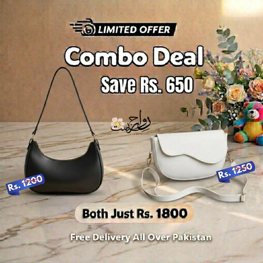 Combo Deal Trendy Moon Bag + Wave Bag for women