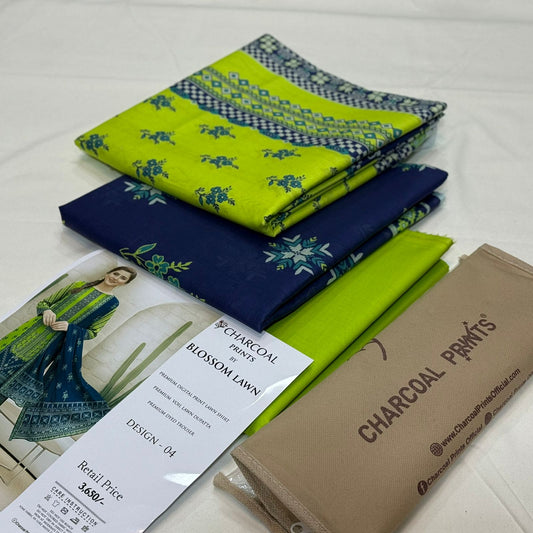 Diners By Charcoal Printed Lawn D-004