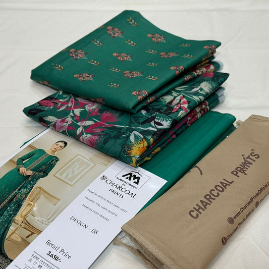 Diners By Charcoal Printed Lawn D-010