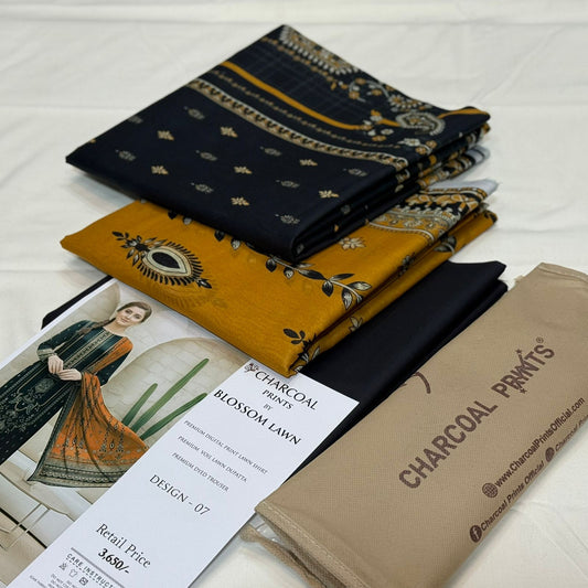Diners By Charcoal Printed Lawn D-008