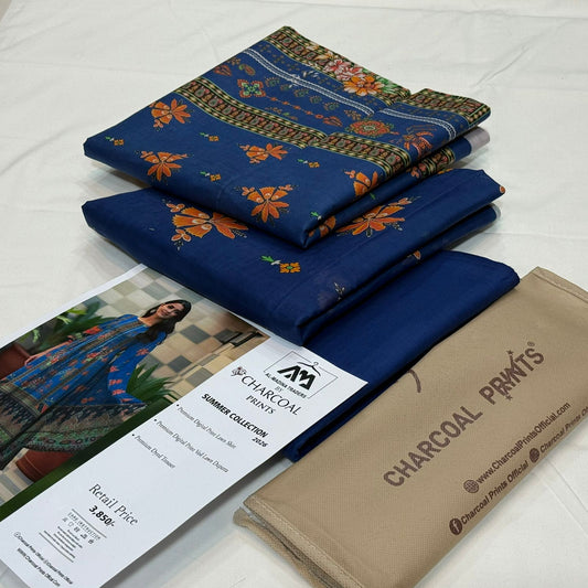 Diners By Charcoal Printed Lawn D-014