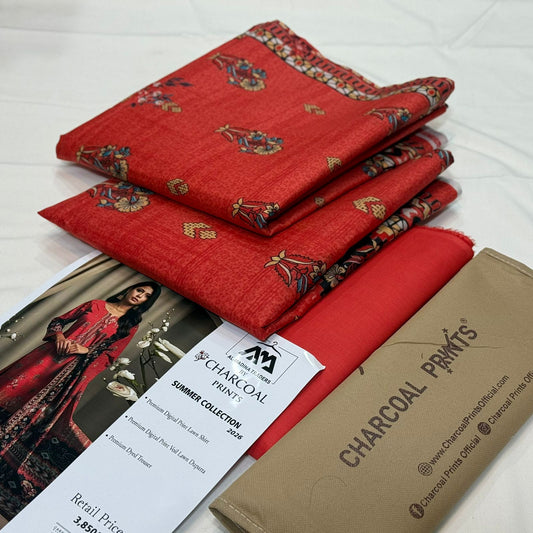 Diners By Charcoal Printed Lawn D-013