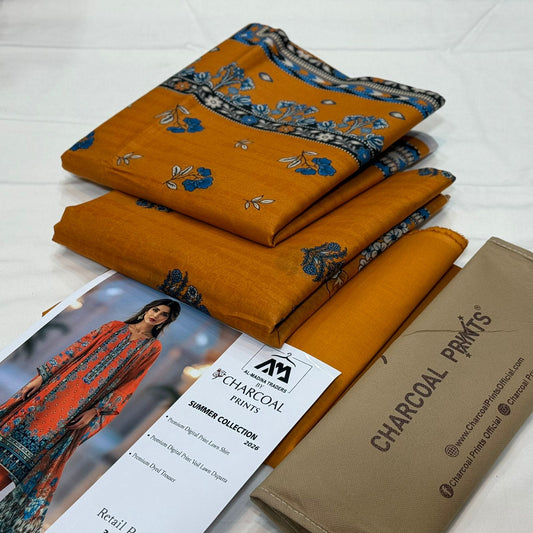 Diners By Charcoal Printed Lawn D-018