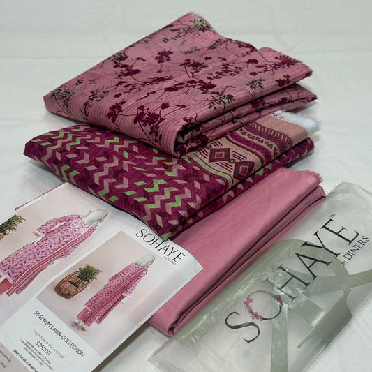 Sohaye By Diner's Lawn Printed 3Piece D-004