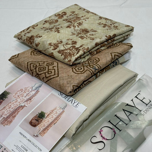 Sohaye By Diner's Lawn Printed 3Piece D-009