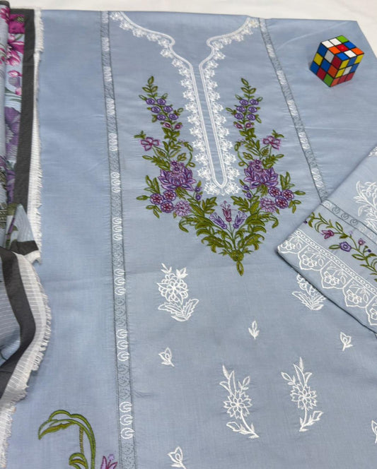 Jade Lawn Embroidered 3Piece D-001