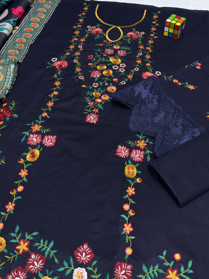 Aneela's Lawn Embroidered 3Piece D-001