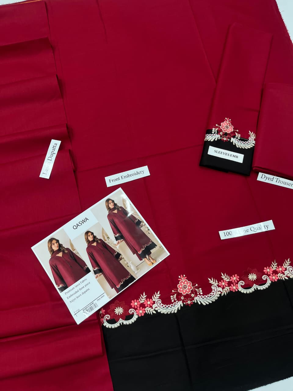 Qaswa Lawn Embroidered 2Piece D-001