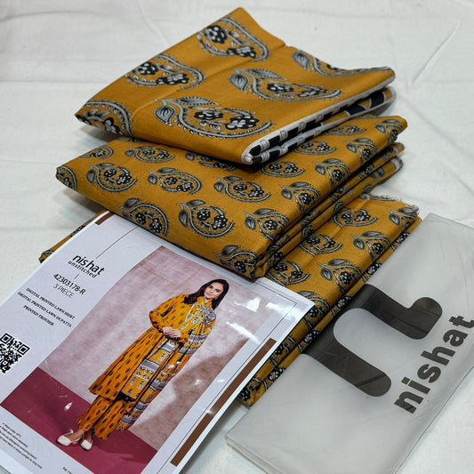 Nishat Printed Unstitched Lawn 3Piece D-007