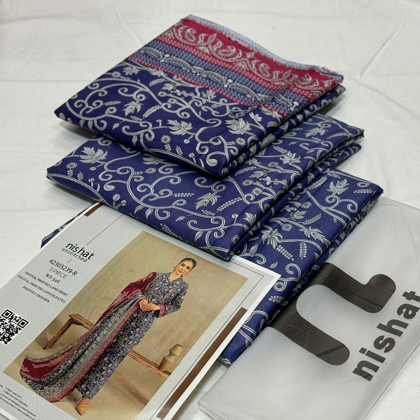 Nishat Printed Unstitched Lawn 3Piece D-006