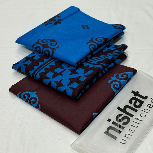 Nishat Printed Unstitched Lawn 3Piece D-009