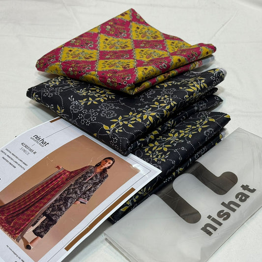 Nishat Printed Unstitched Lawn 3Piece D-012