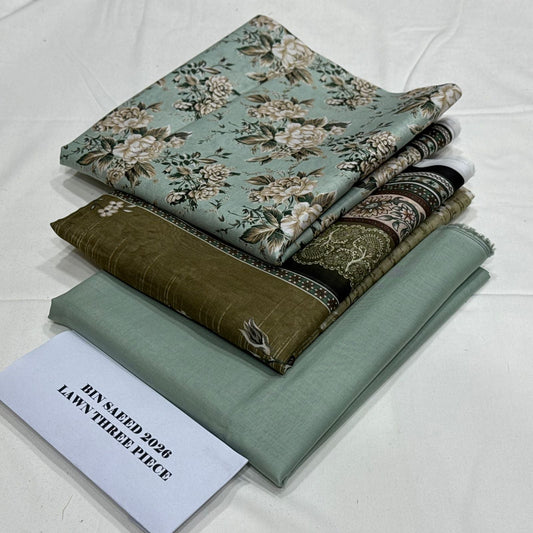 Bin Saeed Printed Lawn 3Piece D-006