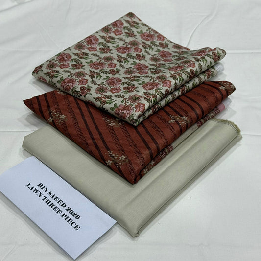 Bin Saeed Printed Lawn 3Piece D-005