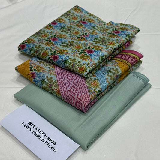 Bin Saeed Printed Lawn 3Piece D-017