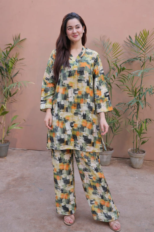 Elaf Stitched Lawn 2Piece D-001