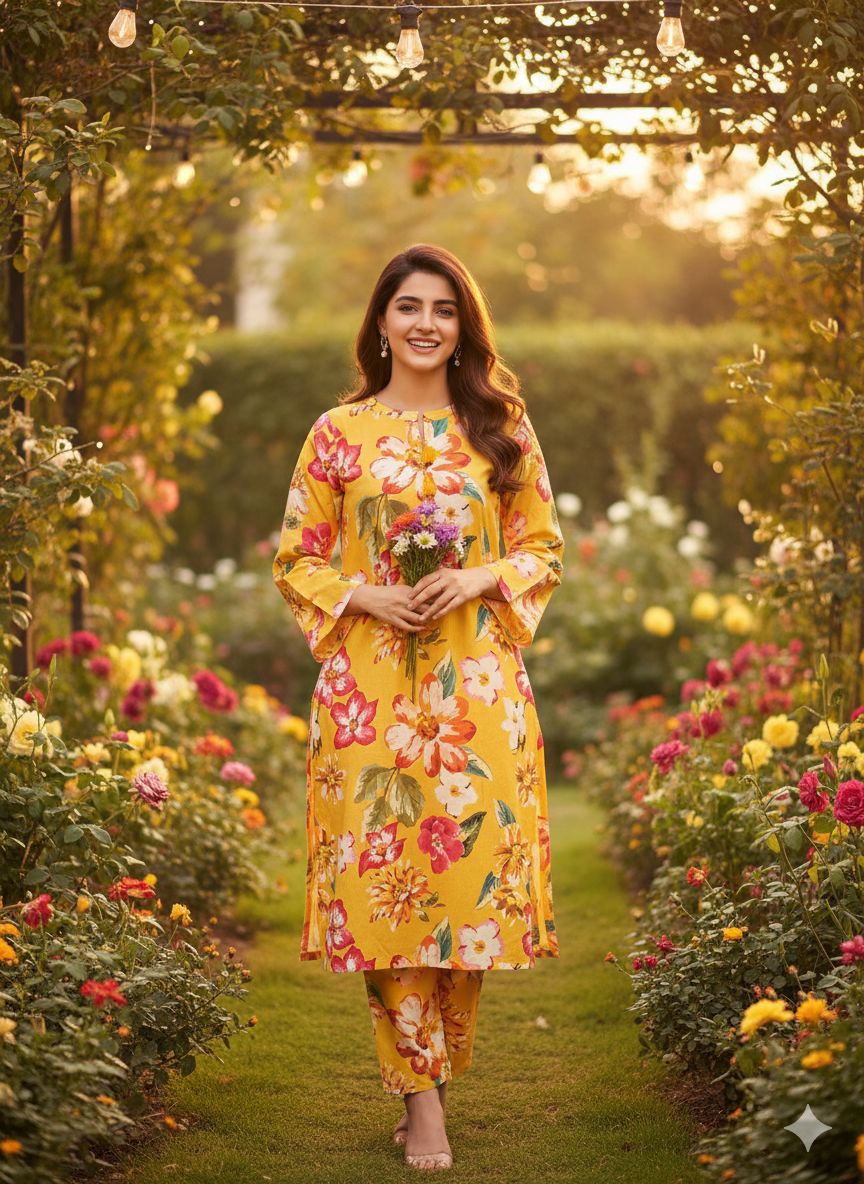 Elaf Stitched Lawn 2Piece D-003