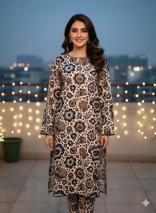 Elaf Stitched Lawn 2Piece D-004