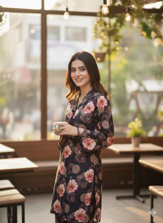 Elaf Stitched Lawn 2Piece D-007