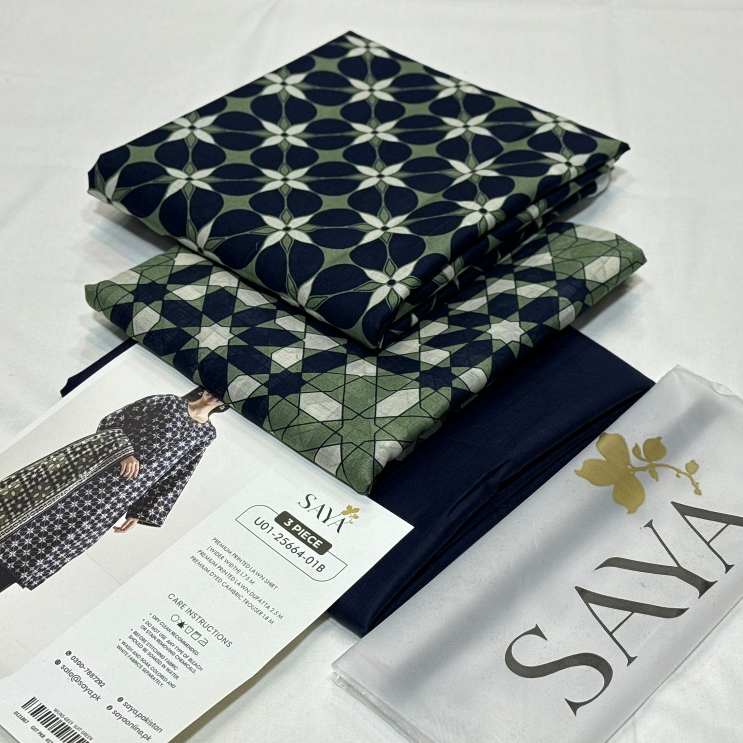 SAYA Printed Lawn 3Piece D-001