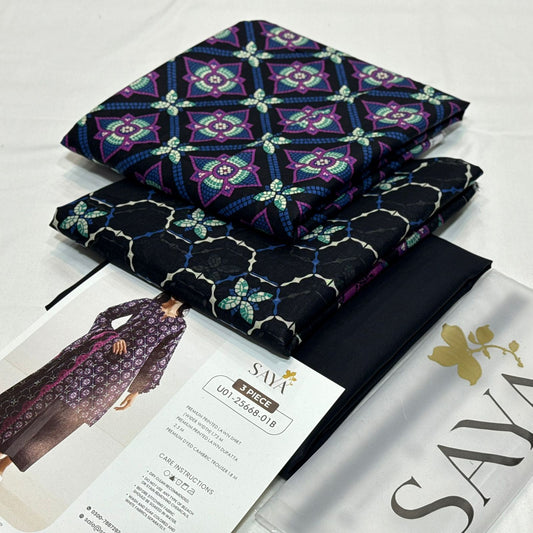 SAYA Printed Lawn 3Piece D-004