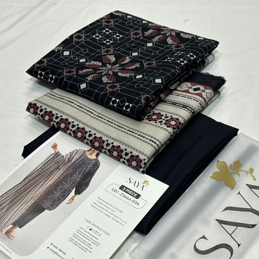 SAYA Printed Lawn 3Piece D-008