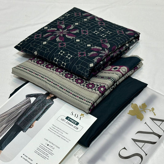 SAYA Printed Lawn 3Piece D-014