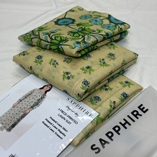 Sapphire Printed Lawn 3Piece D-002