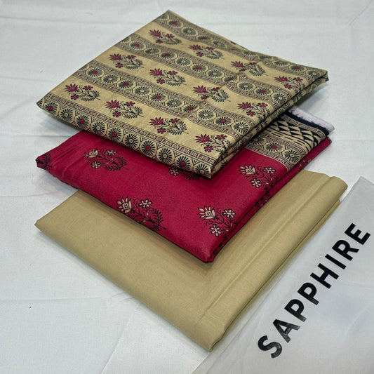 Sapphire Printed Lawn 3Piece D-008