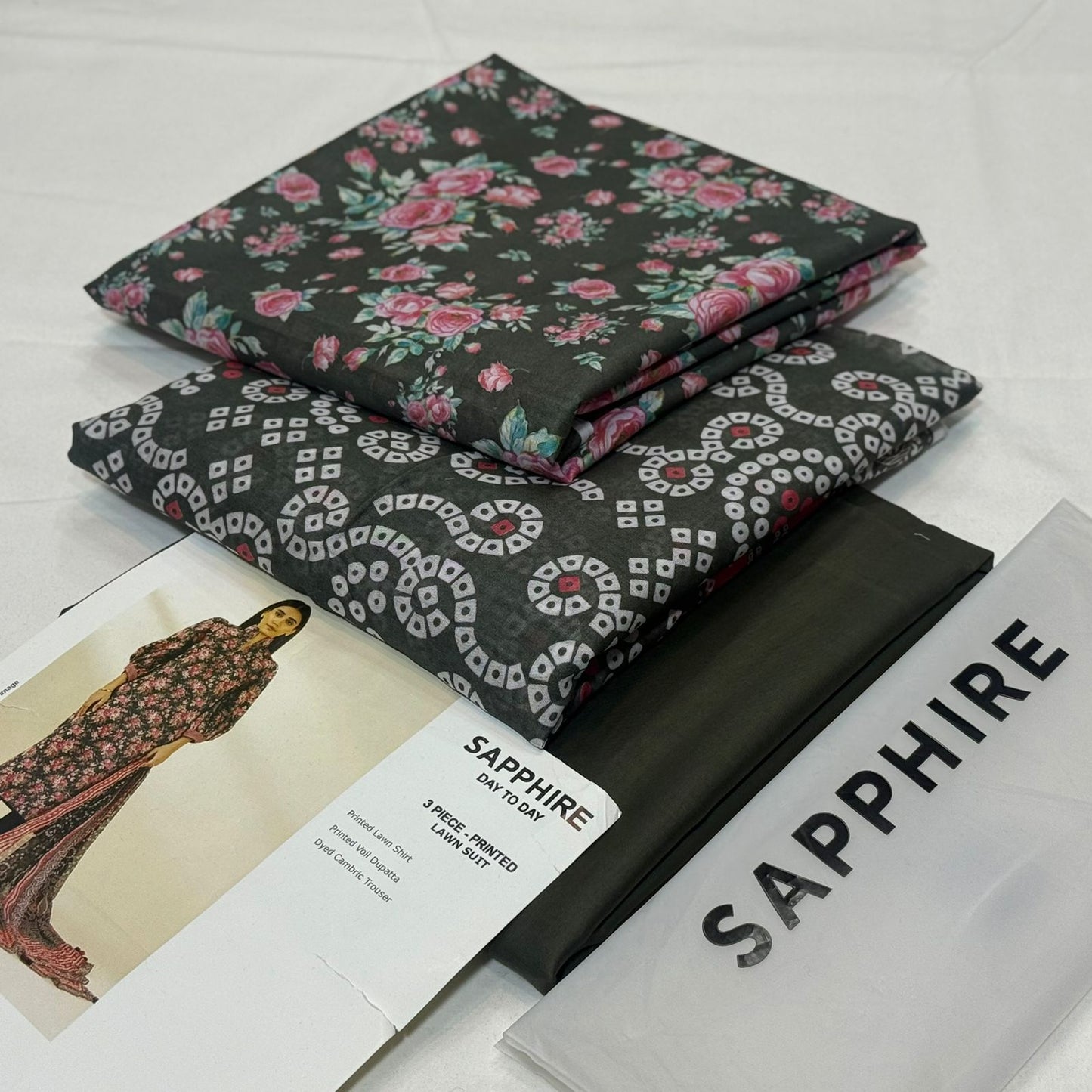 Sapphire Printed Lawn 3Piece D-012