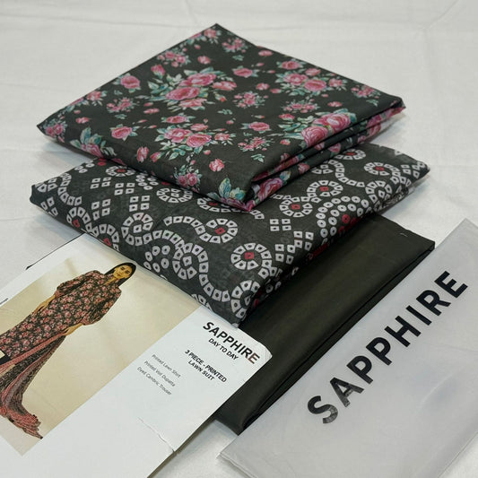 Sapphire Printed Lawn 3Piece D-012