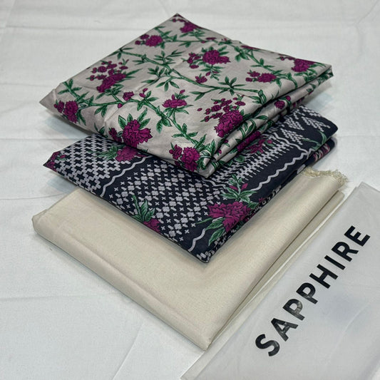 Sapphire Printed Lawn 3Piece D-010
