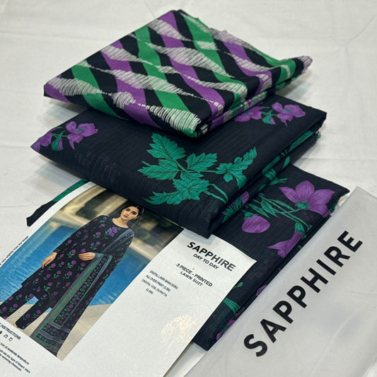 Sapphire Printed Lawn 3Piece D-015