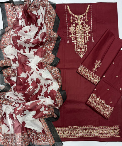 MAYA  Lawn Embroidered 3Piece