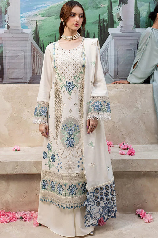 QALAMKAR Lawn Embroidered 3Piece D-001