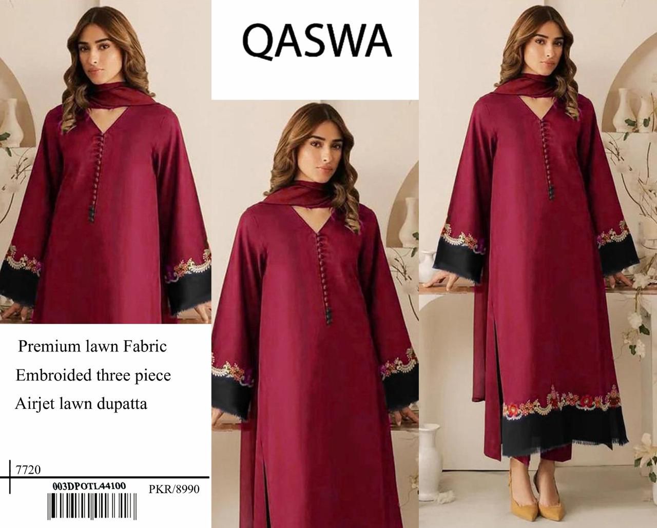 Qaswa Lawn Embroidered 2Piece D-001