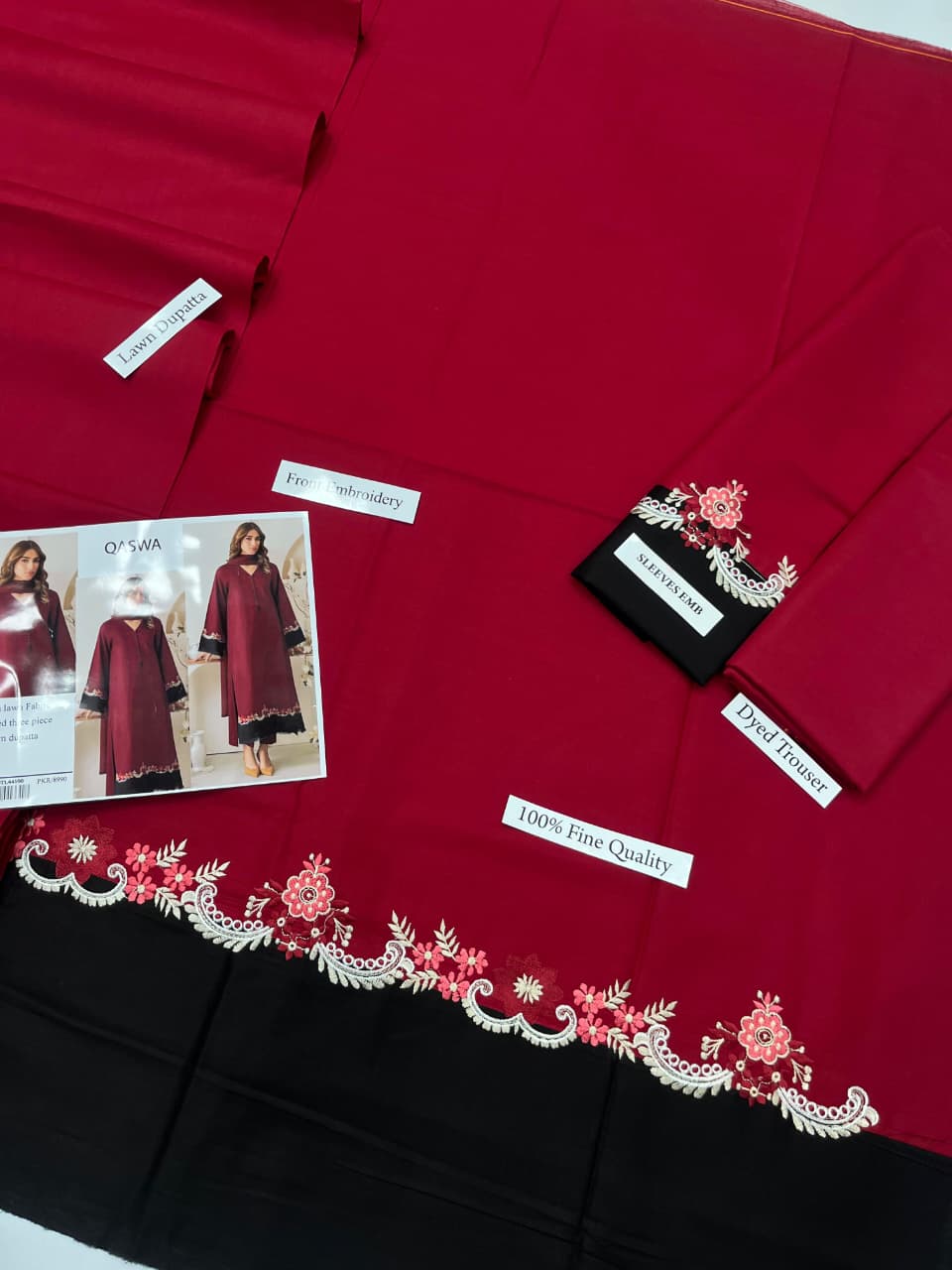 Qaswa Lawn Embroidered 2Piece D-001