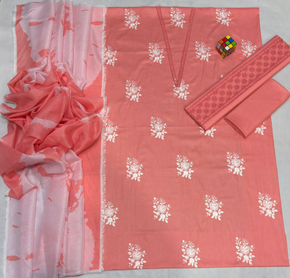 Hussain Rehar Lawn Embroidered 3Piece D-003