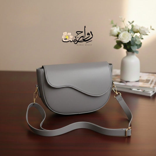 Grey Wavy Shoulder Bag