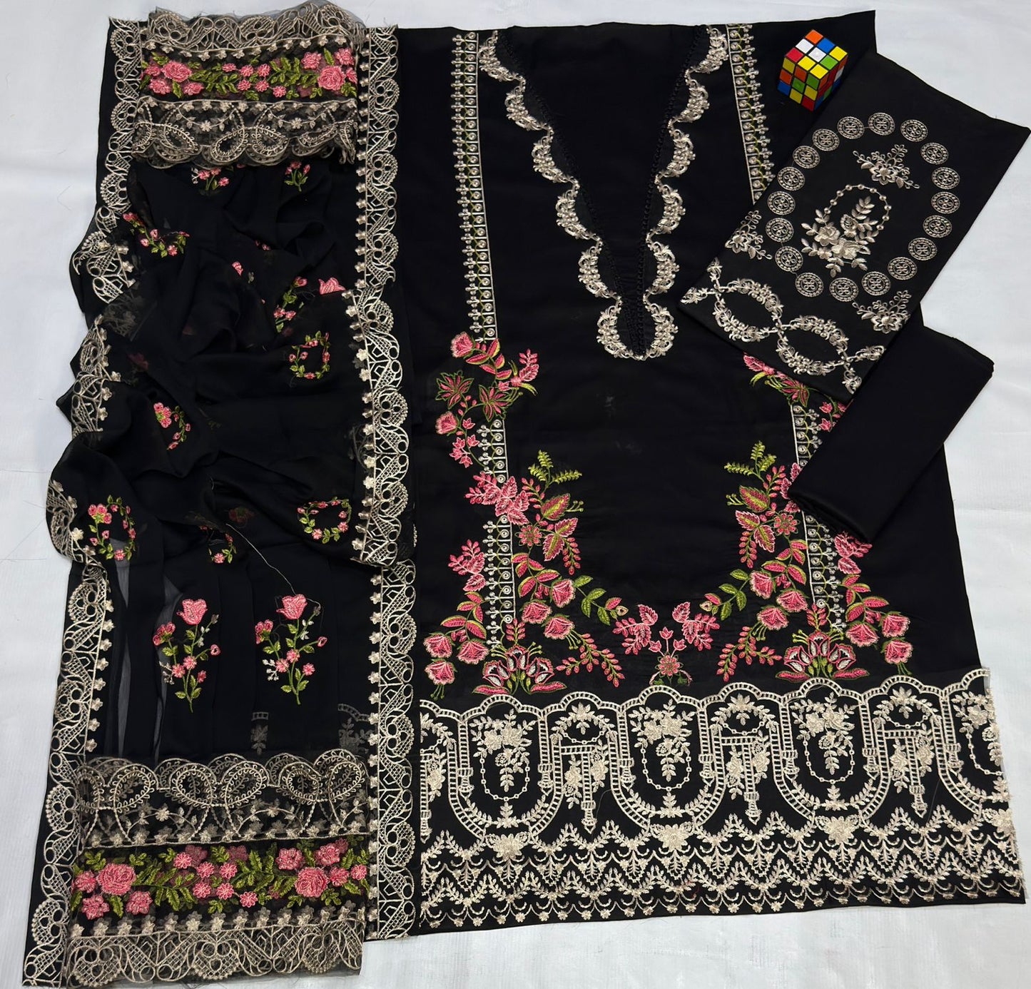 ELAF Embroidered 3piece D001