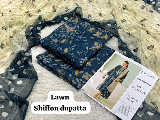 Maria B Lawn with Chiffon Dupatta D001