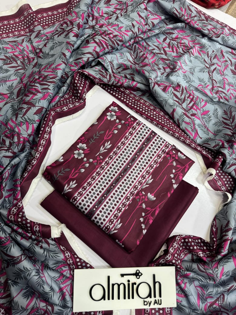 Almirah By AU Lawn Printed 3Piece D-003