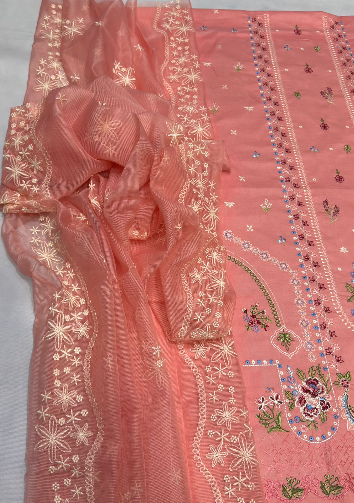 Qalamkar Embroidered 3piece